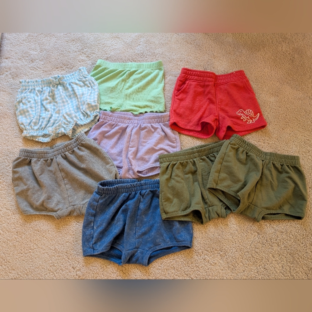 8 Pairs Cat & Jack Garanimals Toddler Shorts Bundle 18 Months